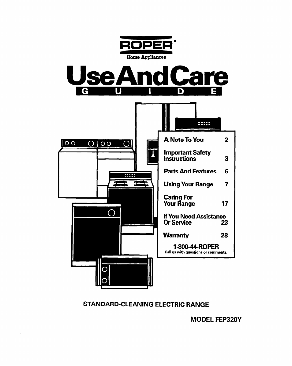 Whirlpool FEP320Y User Manual | 28 pages