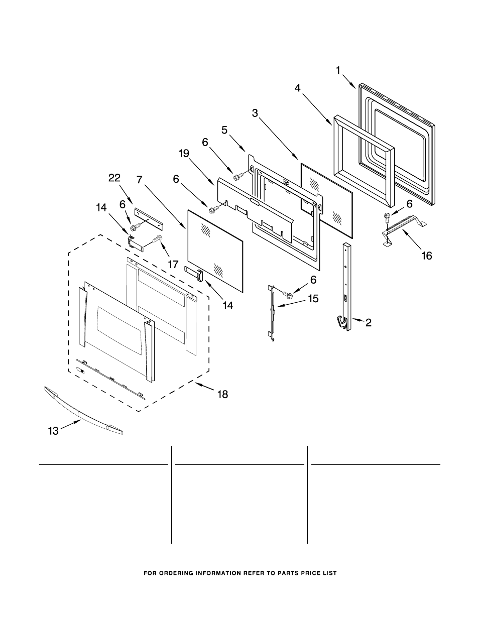 Oven door, Oven door parts | Whirlpool GMC275PRQ01 User Manual | Page 4 / 12