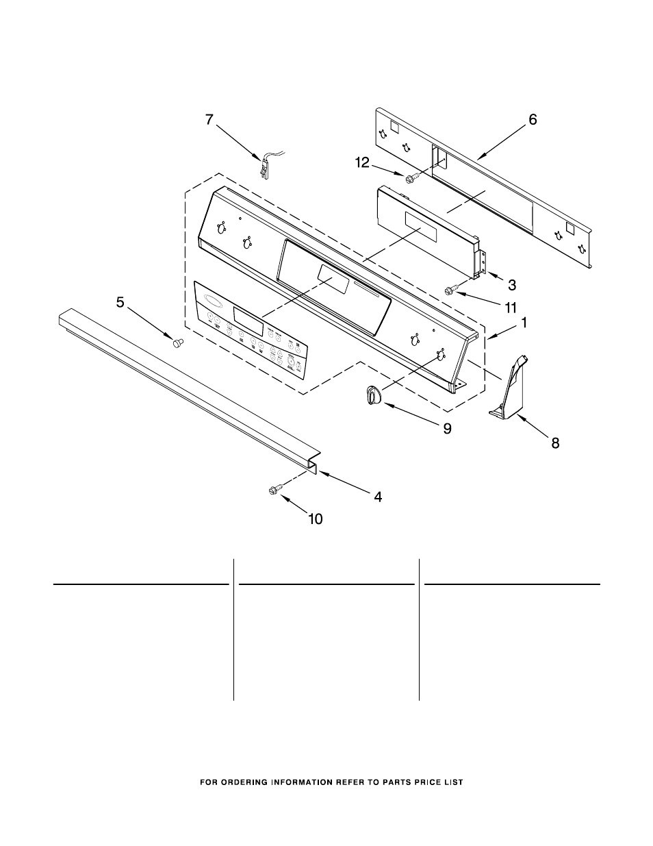 Control panel, Control panel parts | Whirlpool GY396LXPQ02 User Manual | Page 2 / 9