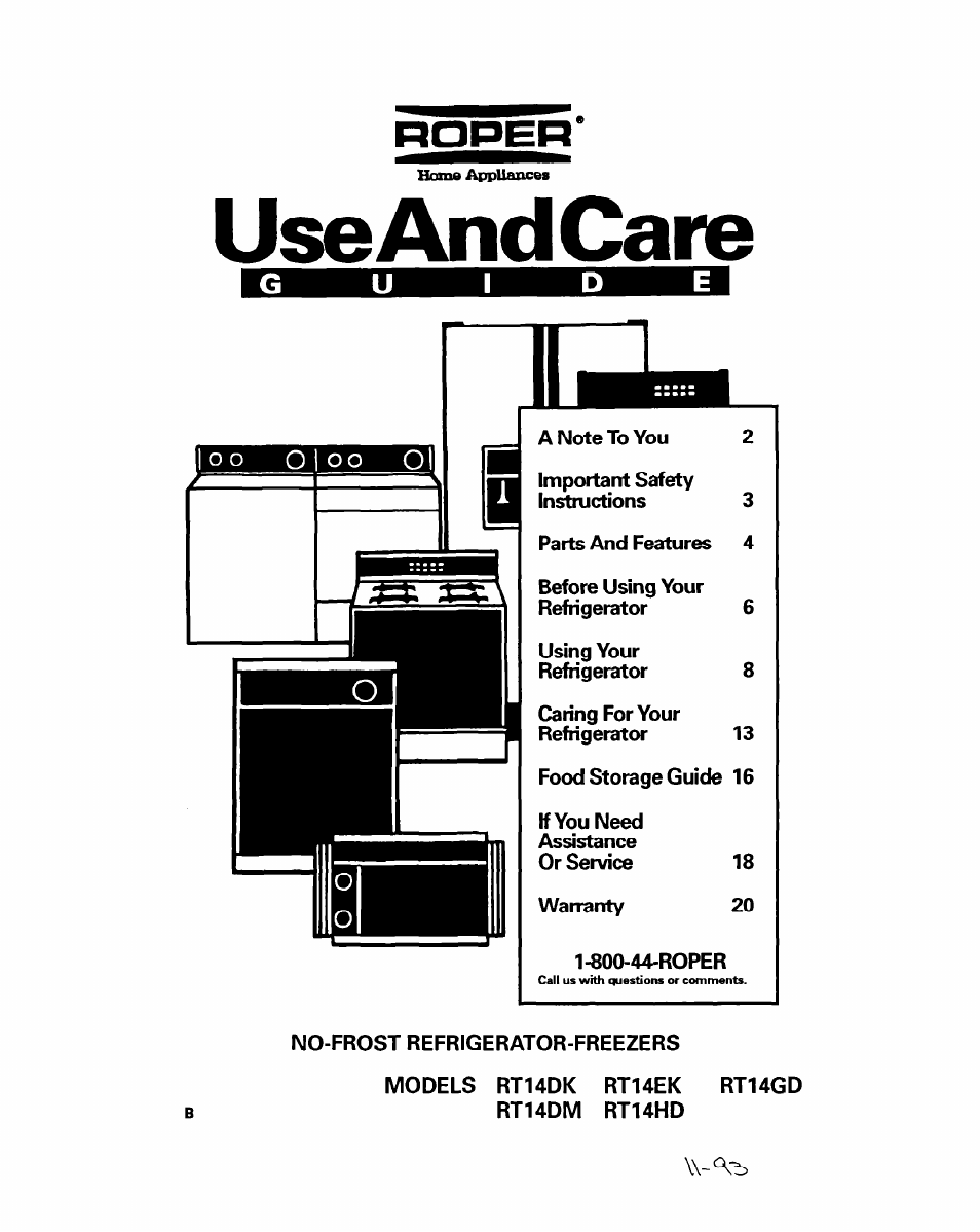Whirlpool RT14GD User Manual | 20 pages