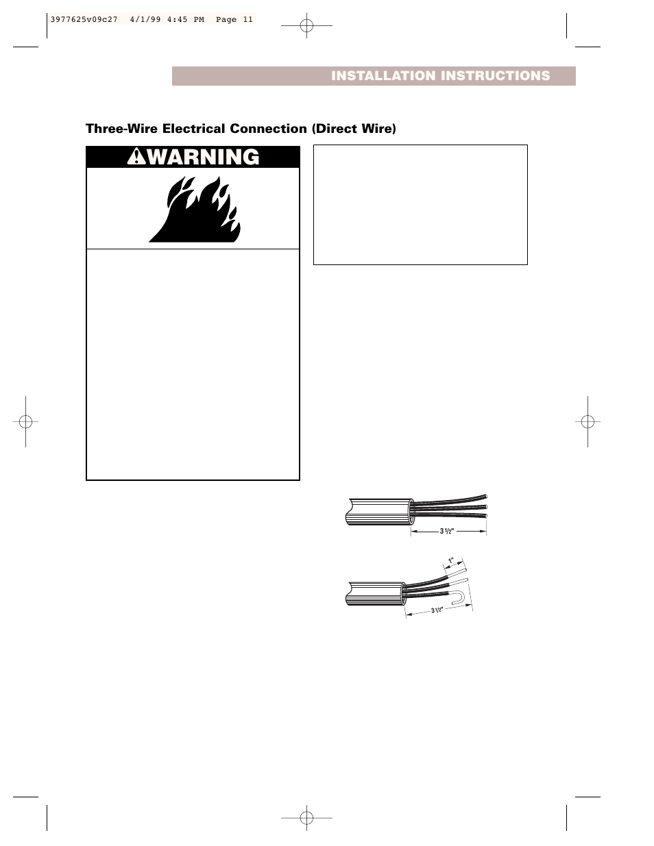 Wwarning | Whirlpool 240-volt User Manual | Page 11 / 33