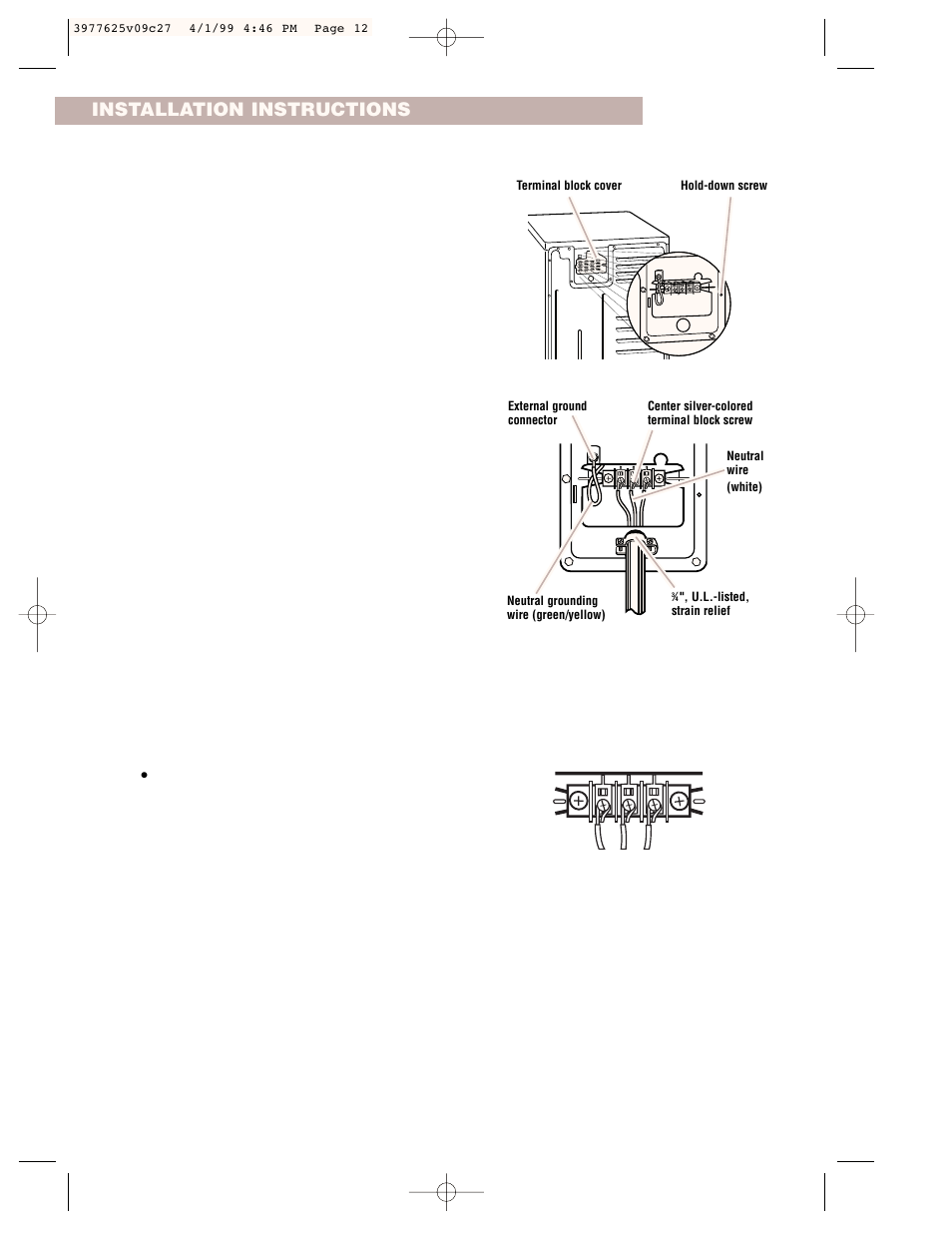 Installation instructions | Whirlpool 240-volt User Manual | Page 12 / 33