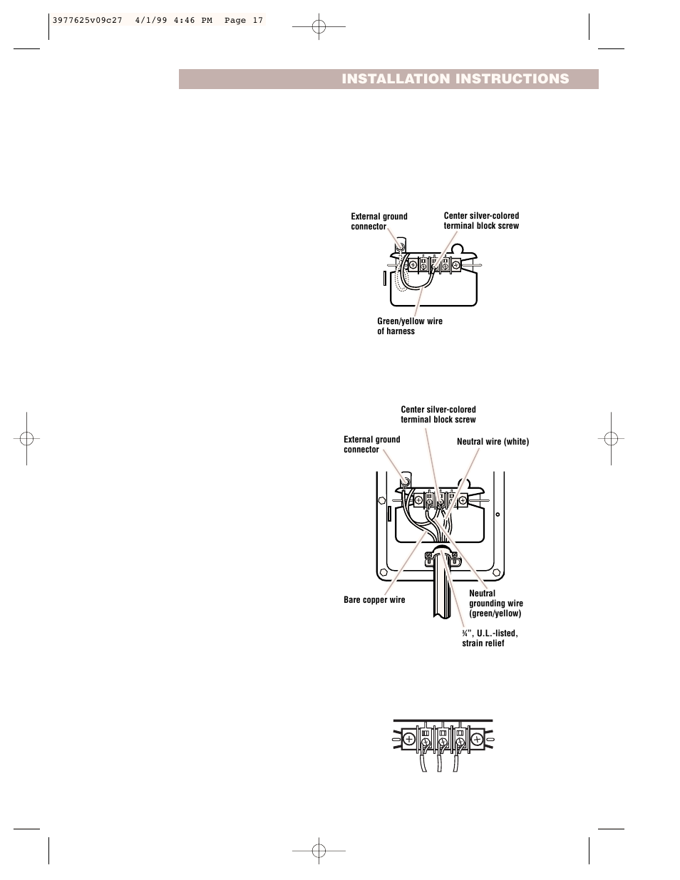 Installation instructions | Whirlpool 240-volt User Manual | Page 17 / 33