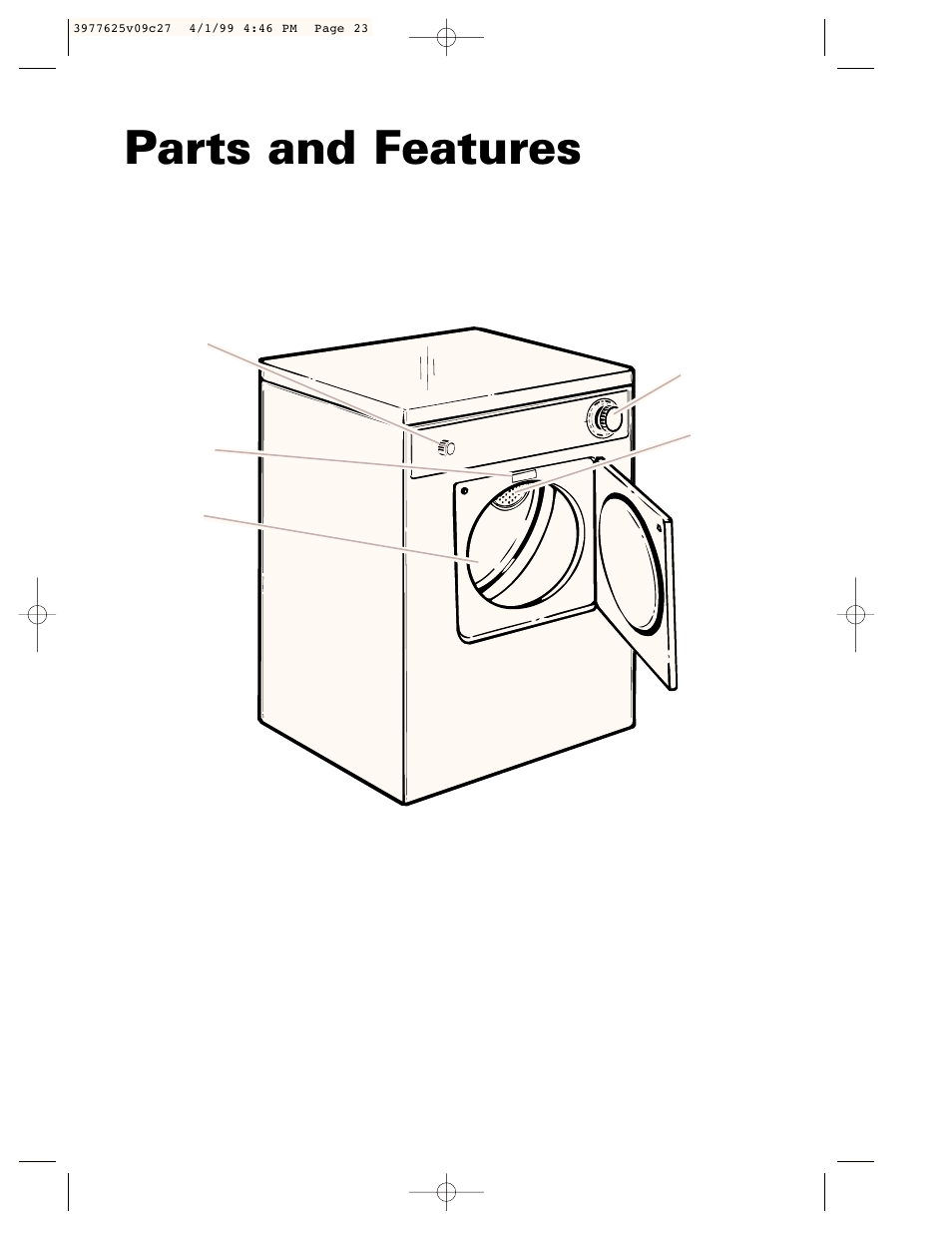 Parts and features | Whirlpool 240-volt User Manual | Page 23 / 33