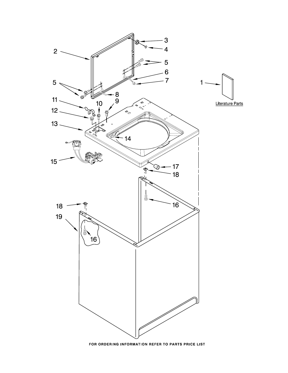 Top and cabinet, Top and cabinet parts | Whirlpool CAM2742TQ2 User Manual | Page 2 / 17