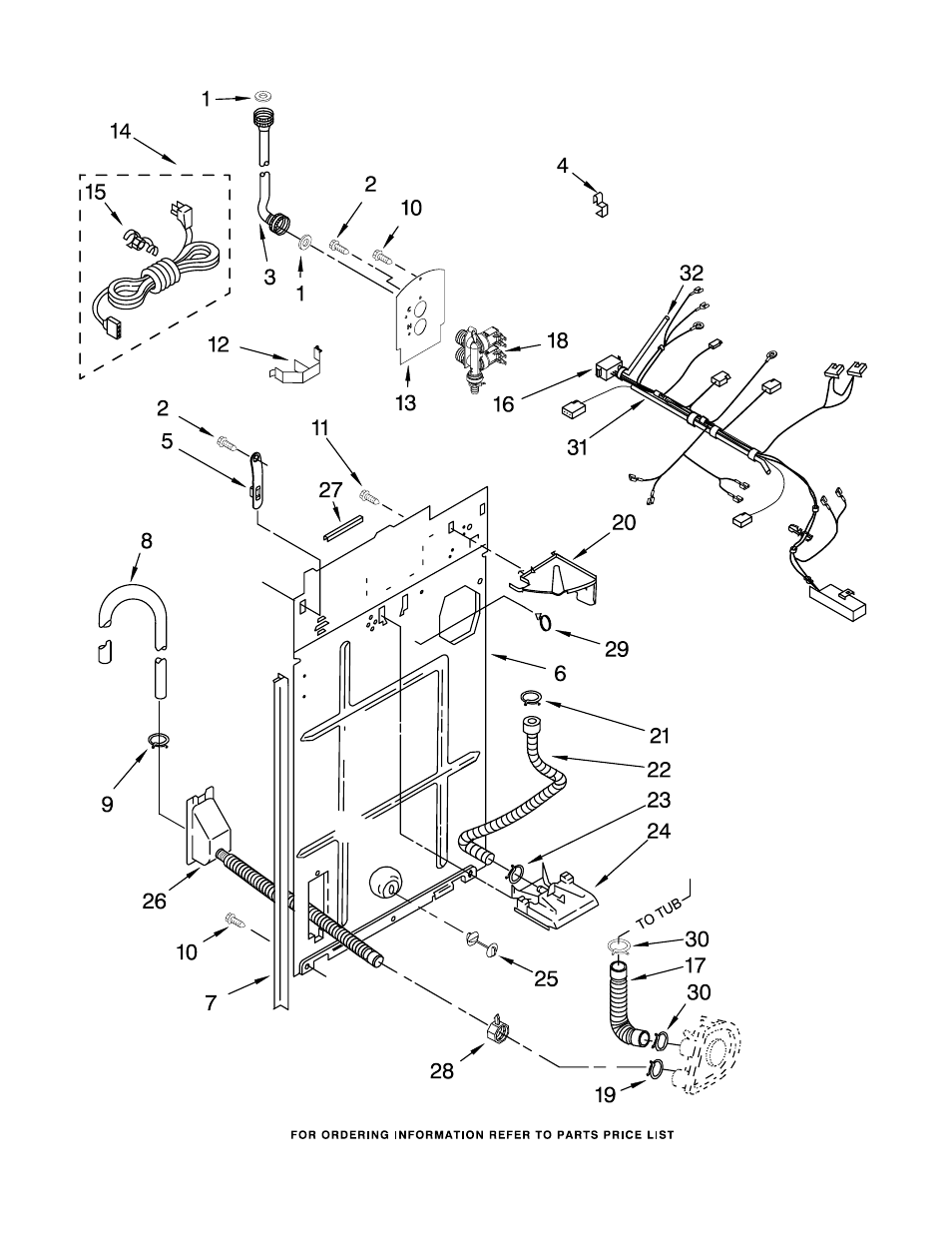 Rear panel, Rear panel parts | Whirlpool CAM2742TQ2 User Manual | Page 6 / 17