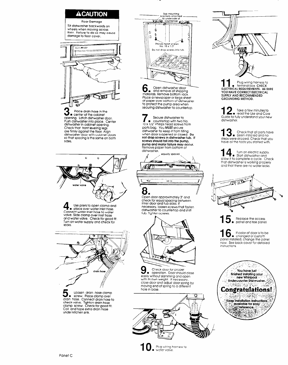 Cohgratfilations, Caution | Whirlpool 3369088 User Manual | Page 4 / 5
