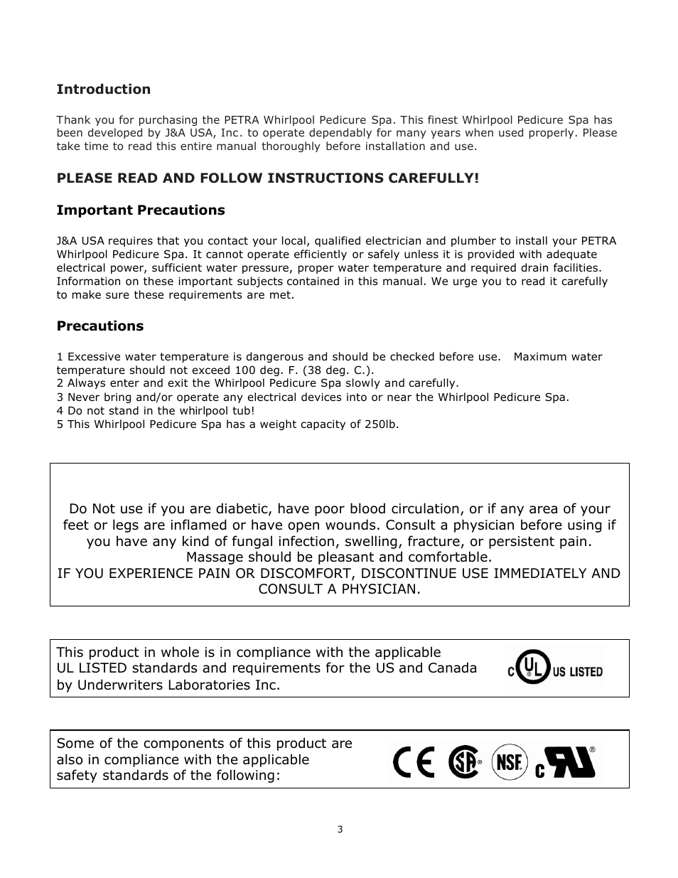 Warning | Whirlpool Petra Collection User Manual | Page 3 / 19