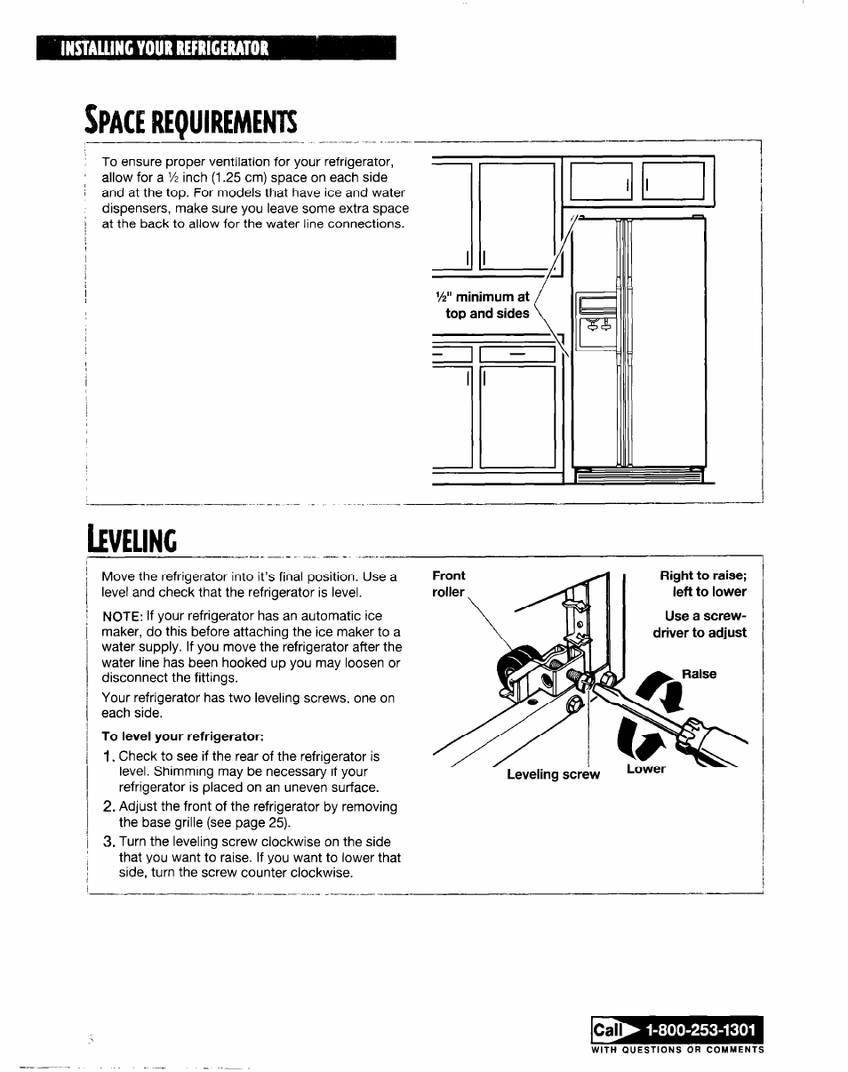 Space requirements, Ifveunc, Pace | Requirements | Whirlpool ED20TWXDN02 User Manual | Page 8 / 38