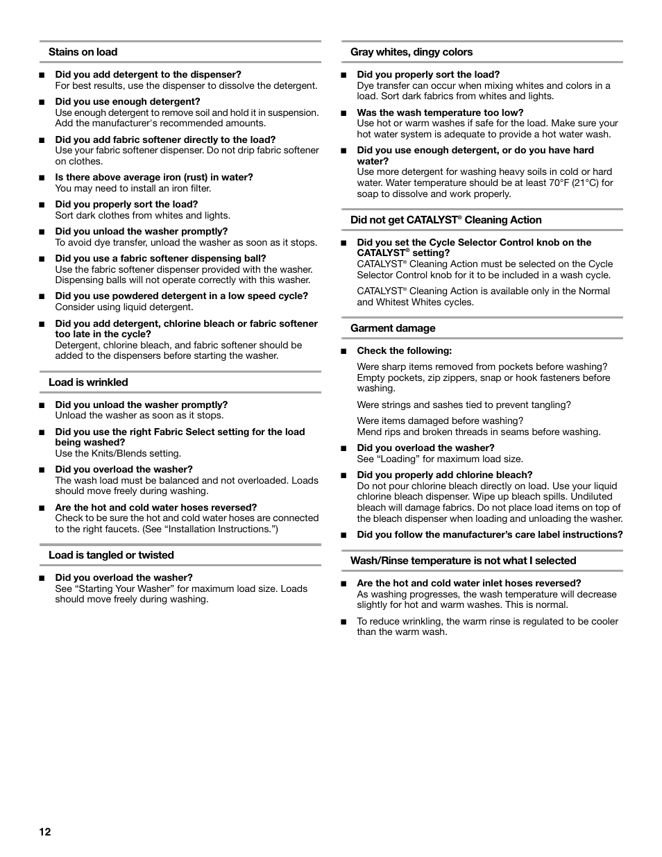 Whirlpool 3955876 User Manual | Page 12 / 40