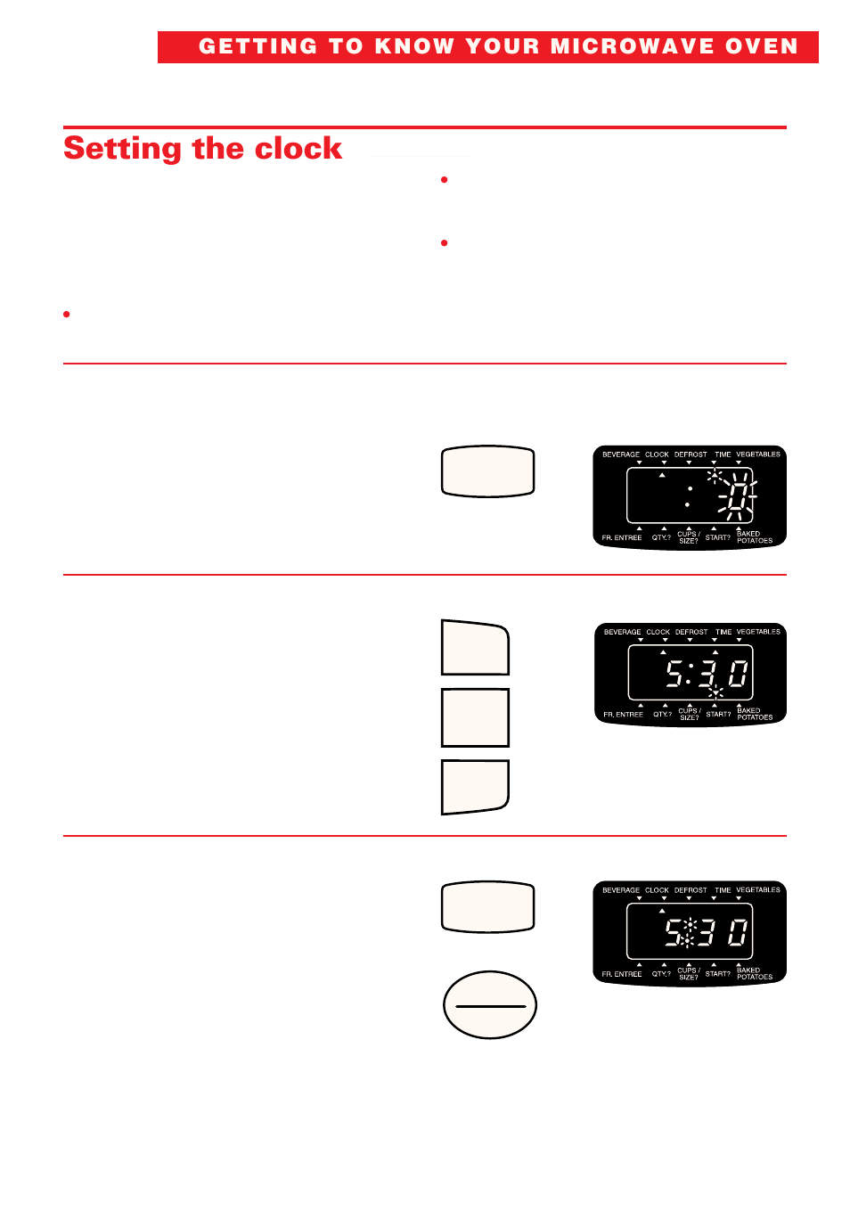 Setting the clock | Whirlpool YMT8066SE User Manual | Page 17 / 48