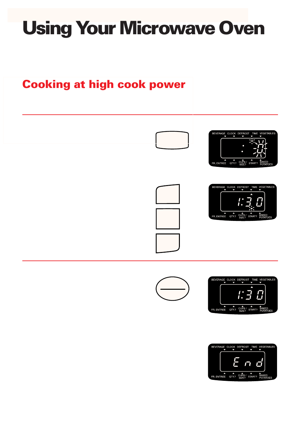 Using your microwave oven, Cooking at high cook power | Whirlpool YMT8066SE User Manual | Page 20 / 48