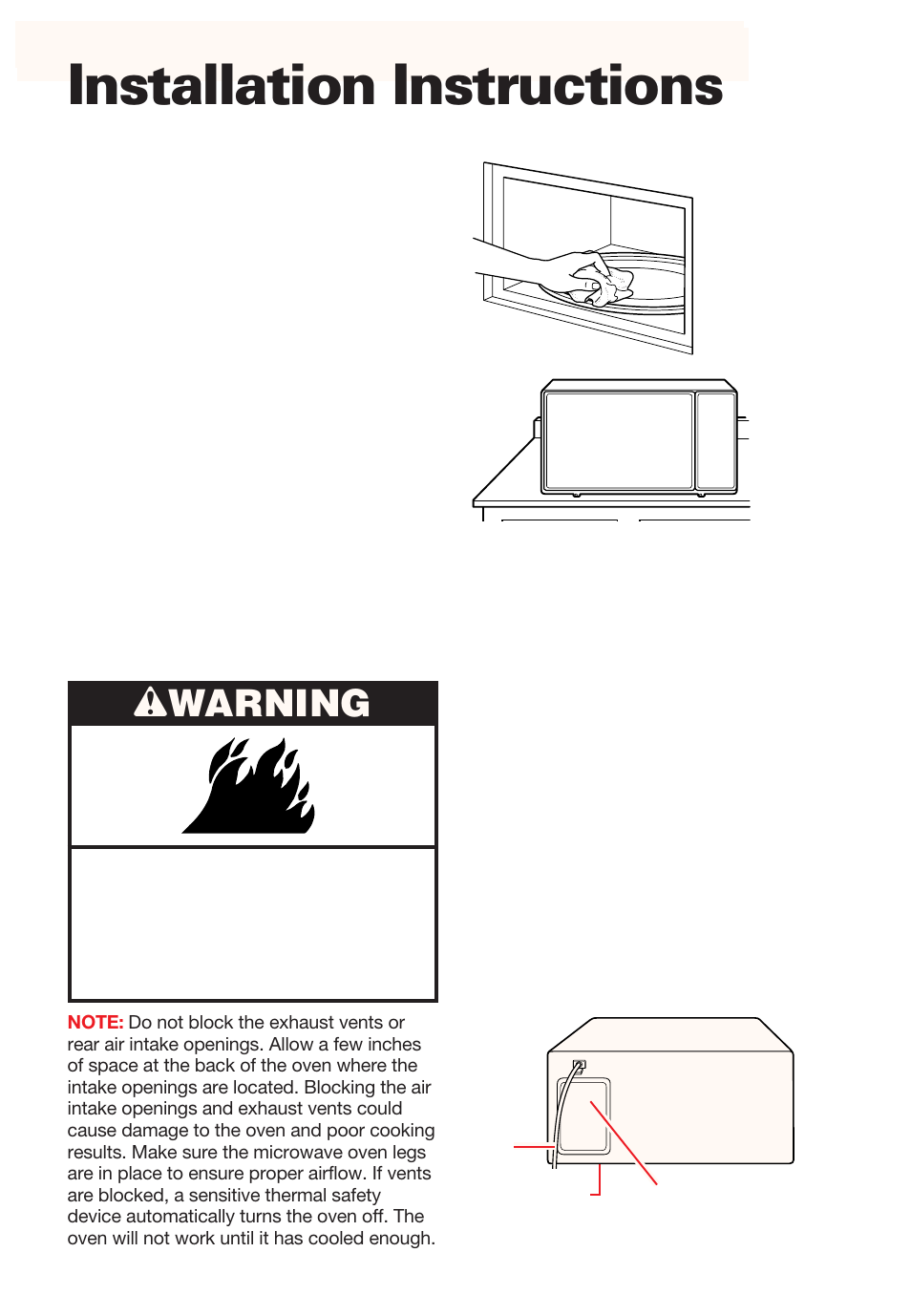 Installation instructions, Wwarning | Whirlpool YMT8066SE User Manual | Page 6 / 48