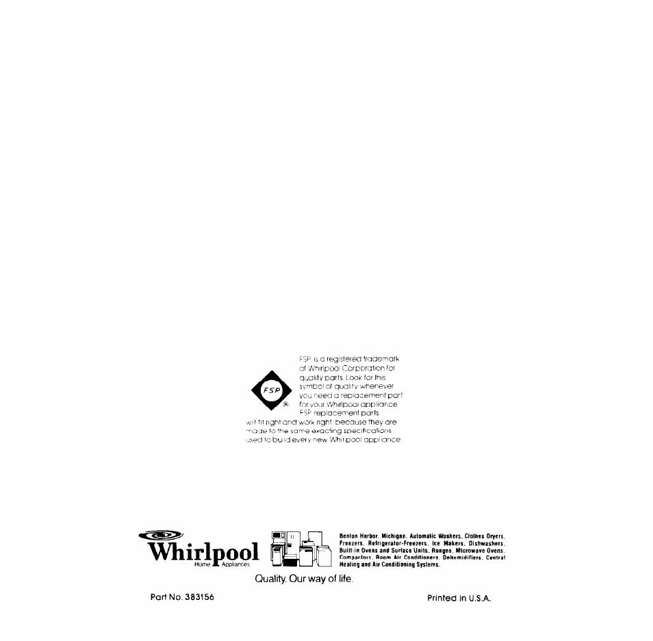 Whirlpool | Whirlpool LA3000XK User Manual | Page 12 / 12