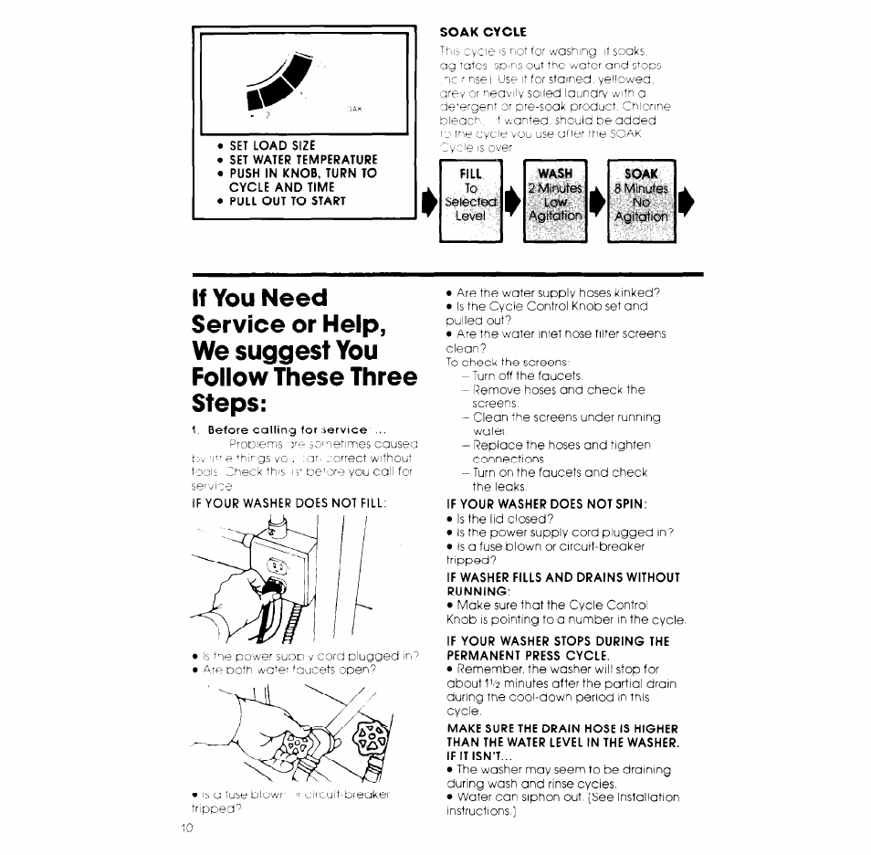 Soak cycle | Whirlpool LA6400XK User Manual | Page 10 / 12