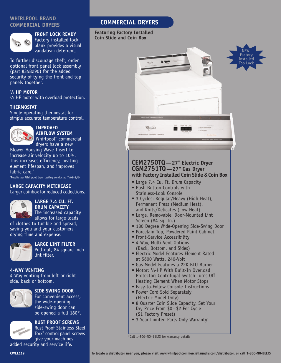 Whirlpool CEM2750TQ User Manual | 2 pages