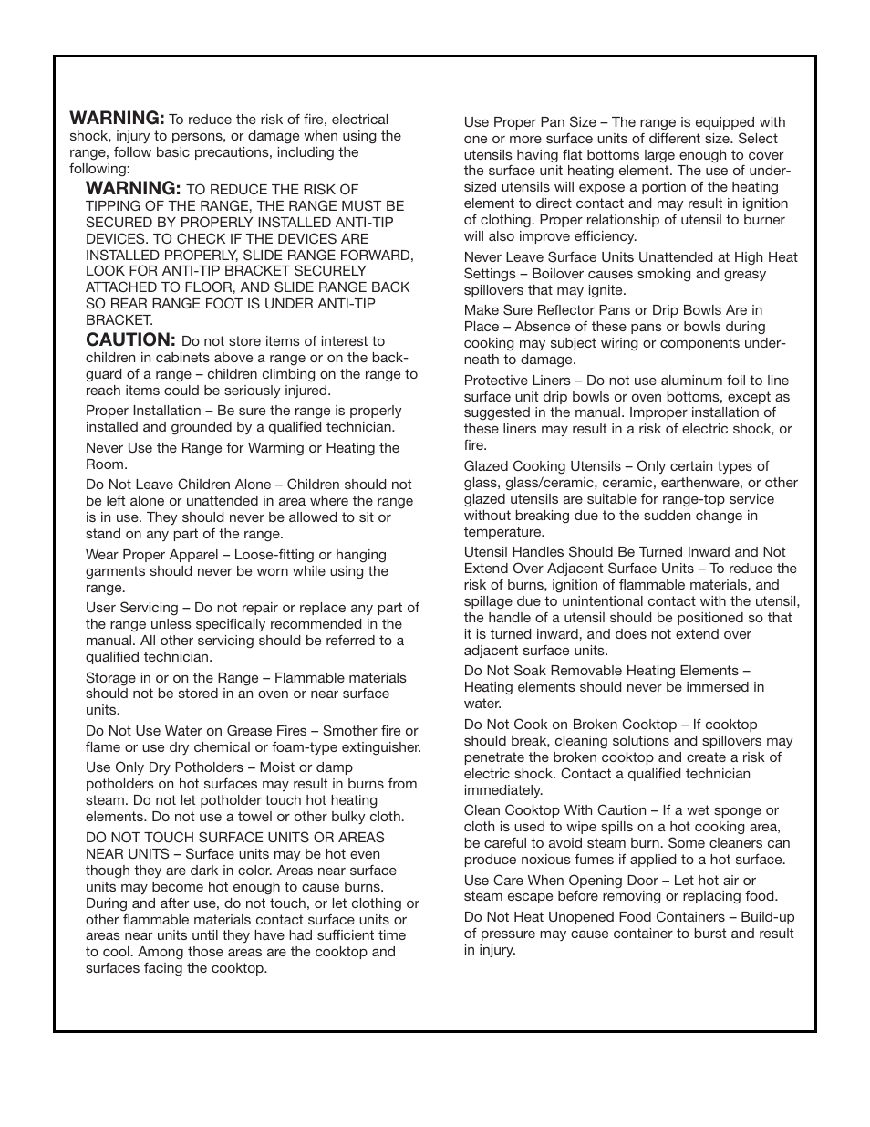 Important safety instructions, Save these instructions, Warning | Caution | Whirlpool FEP320K User Manual | Page 4 / 16