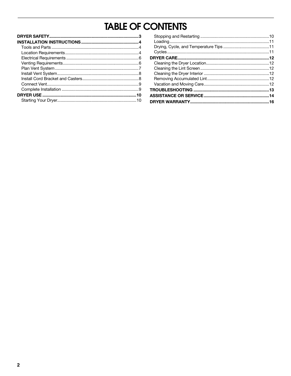 Whirlpool Conservator CEDC392JQ0 User Manual | Page 2 / 16