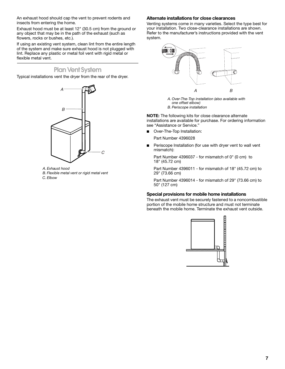 Plan vent system | Whirlpool Conservator CEDC392JQ0 User Manual | Page 7 / 16