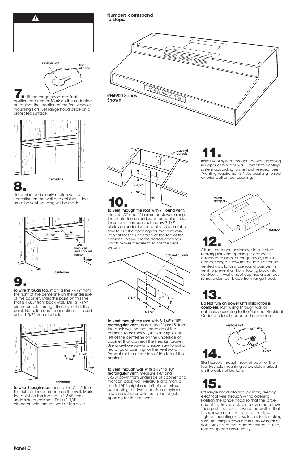 Warning | Whirlpool RH4900 SERIES User Manual | Page 4 / 7