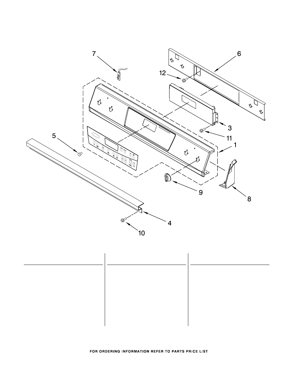 Control panel, Control panel parts | Whirlpool GY396LXPB01 User Manual | Page 2 / 9