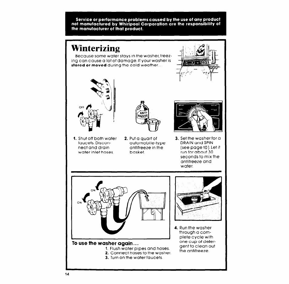 Winterizing | Whirlpool LA7680XP User Manual | Page 14 / 16