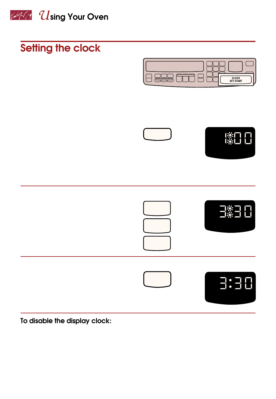 Setting the clock, Sing | Whirlpool KEBS247D User Manual | Page 14 / 58