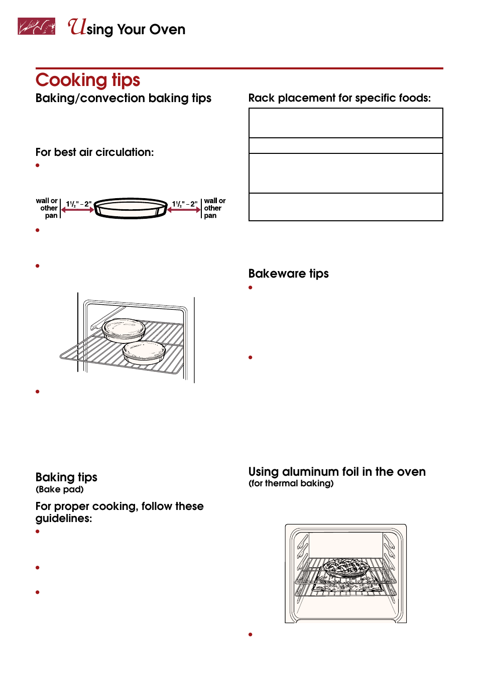 Cooking tips, Sing your oven | Whirlpool KEBS247D User Manual | Page 20 / 58