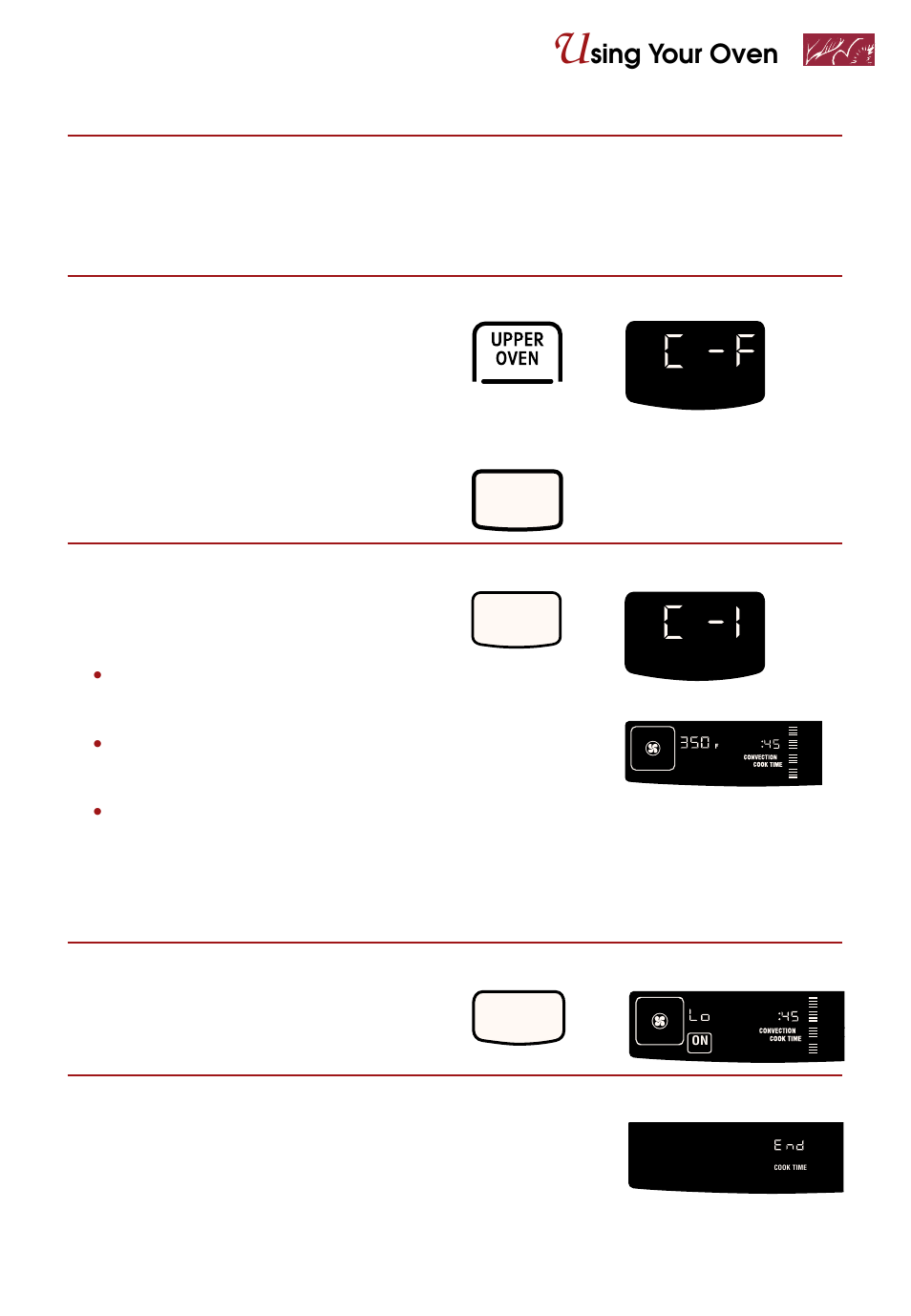 Sing your oven, Place food in cold oven, Start | Press you see, Press, You see, Example for cycle 1), C” stands for “cycle,” “f” stands for “favorite”), Double oven display) | Whirlpool KEBS247D User Manual | Page 27 / 58