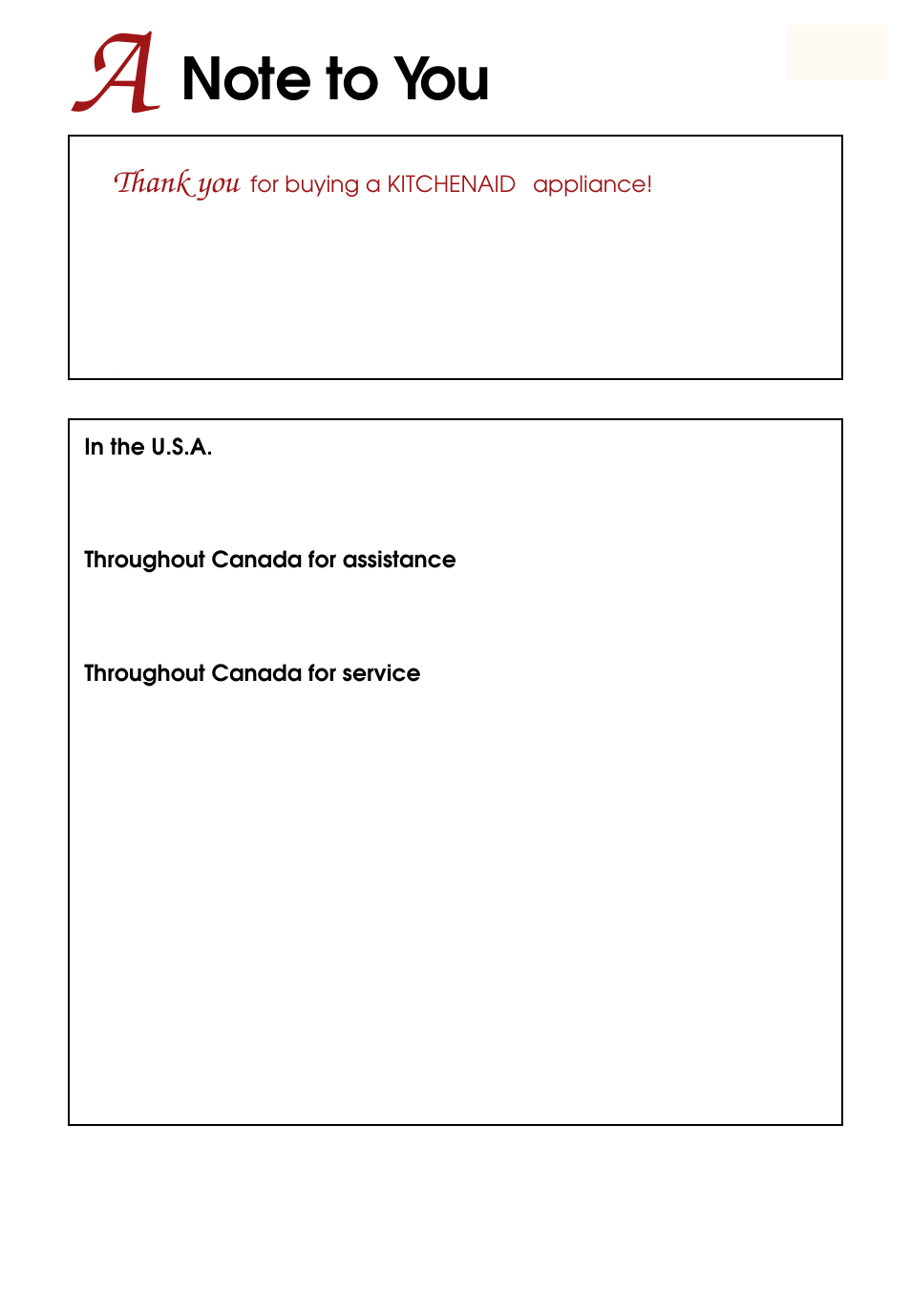 A note to you | Whirlpool KEBS247D User Manual | Page 3 / 58