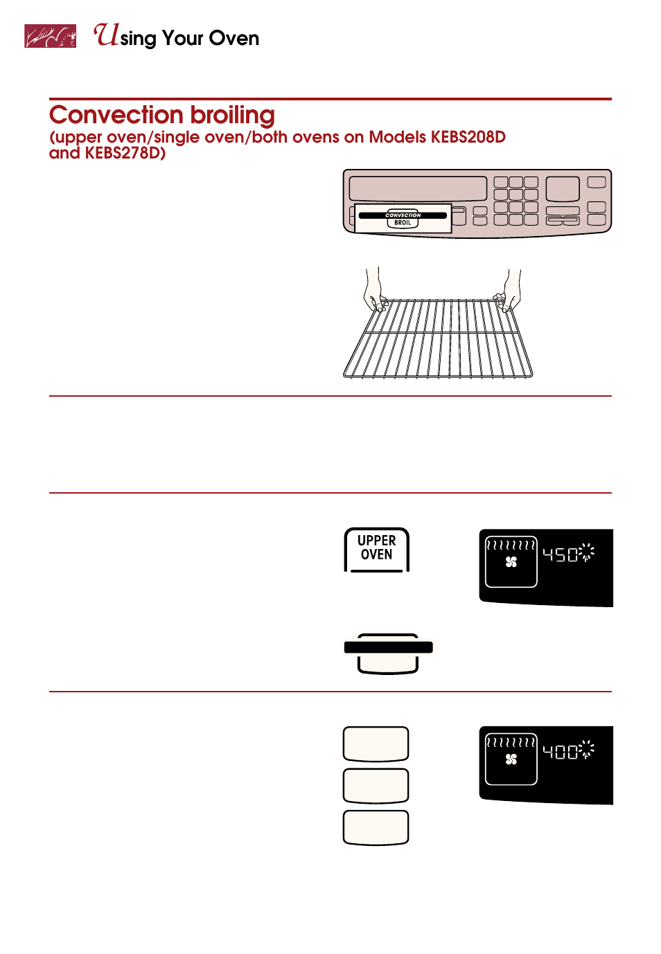 Convection broiling, Sing | Whirlpool KEBS247D User Manual | Page 34 / 58