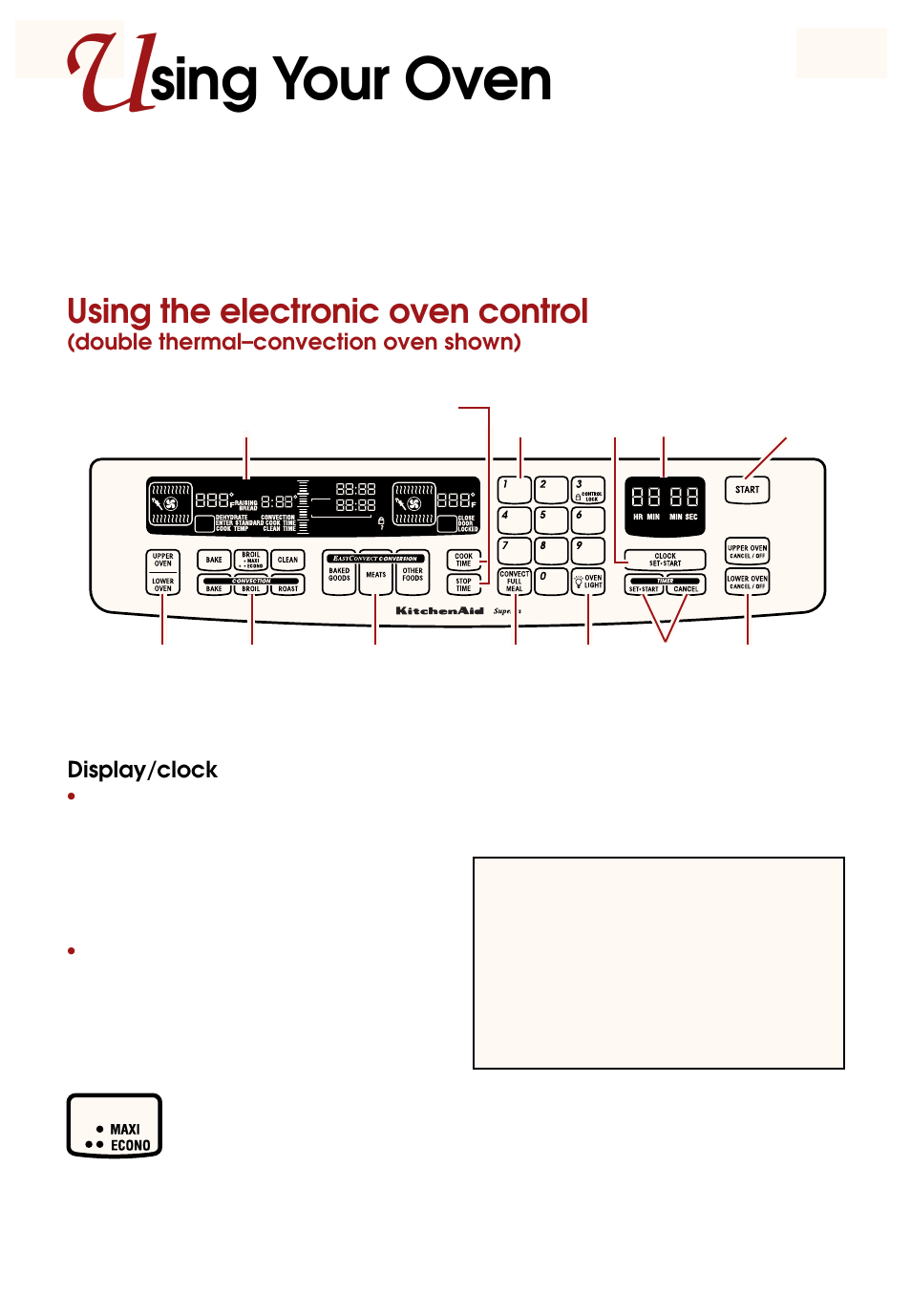 U sing your oven, Using the electronic oven control, Sing your oven | Broil | Whirlpool KEBS247D User Manual | Page 7 / 58