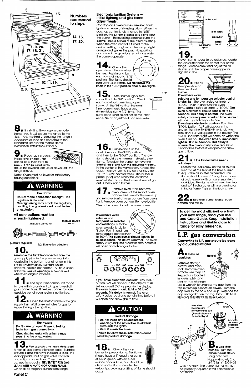 A warning, A caution, L.p. gas conversion | Whirlpool 316002904 User Manual | Page 4 / 5