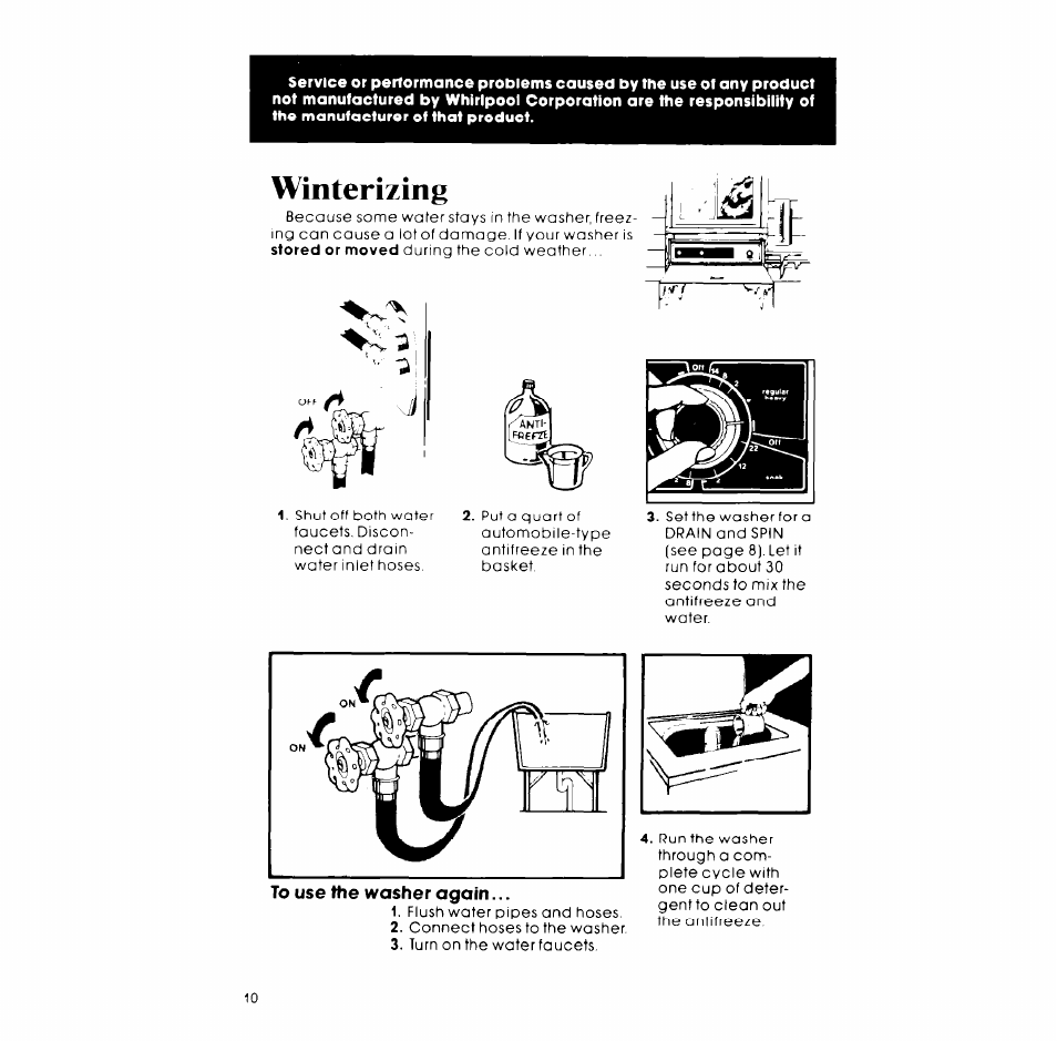 Winterizing | Whirlpool LA5380XM User Manual | Page 10 / 12