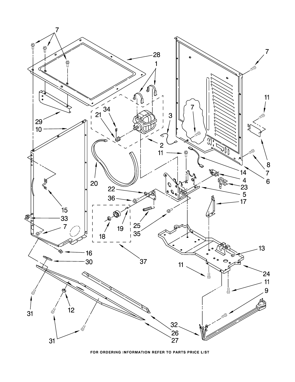 Dryer cabinet and motor, Dryer cabinet and motor parts | Whirlpool WGT3300SQ0 User Manual | Page 3 / 22