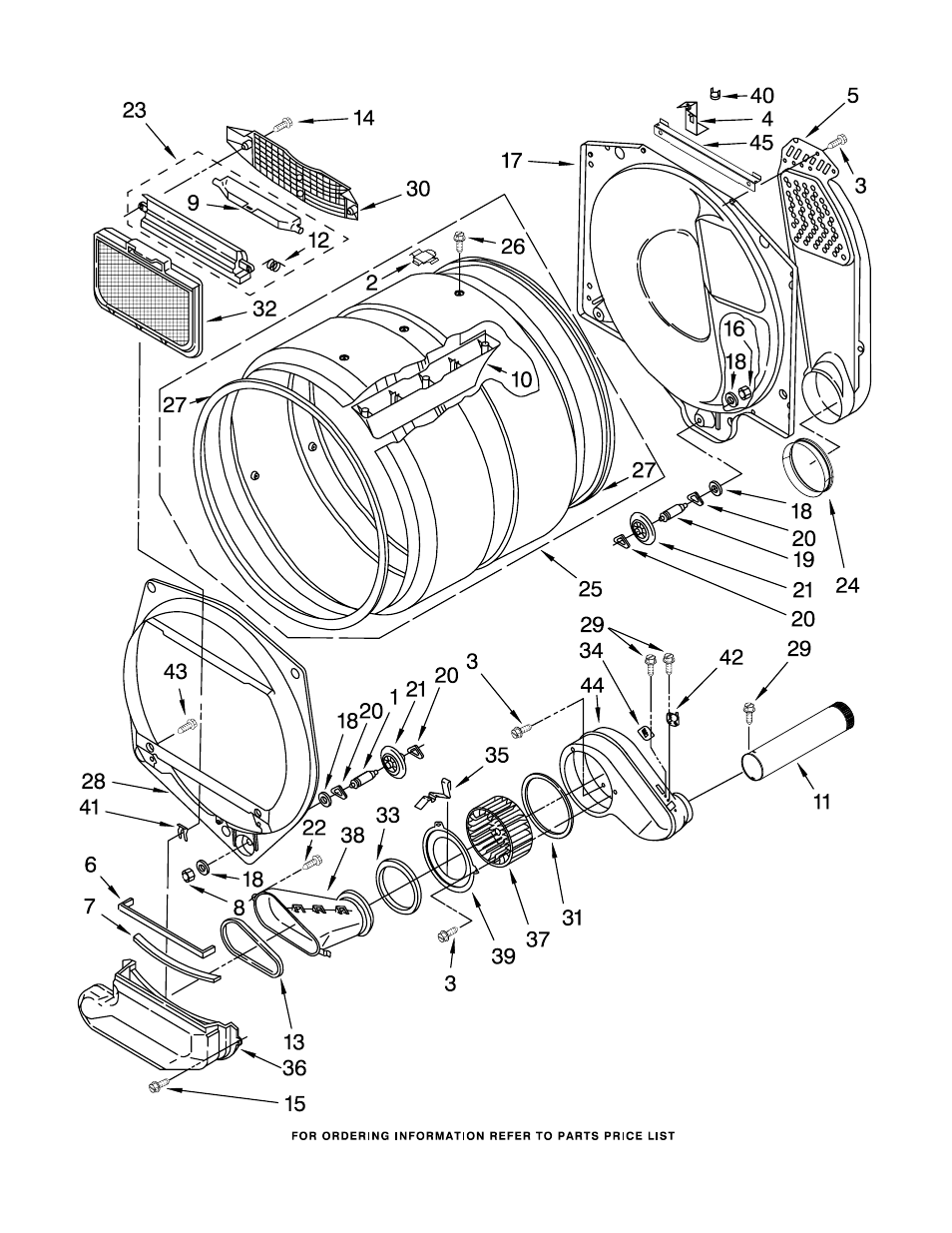 Dryer bulkhead, Dryer bulkhead parts | Whirlpool WGT3300SQ0 User Manual | Page 5 / 22