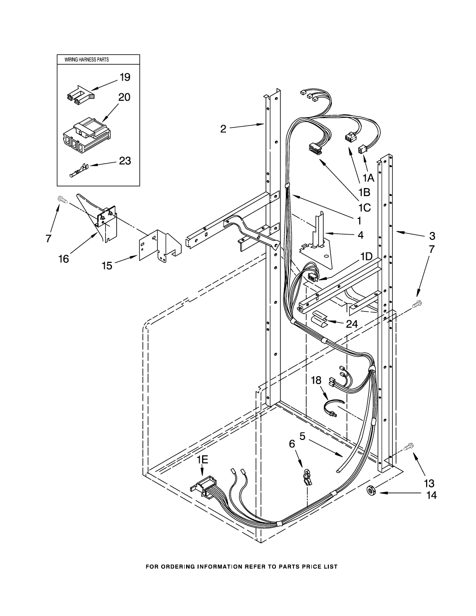 Dryer support and washer harness, Dryer support and washer harness parts | Whirlpool WGT3300SQ0 User Manual | Page 7 / 22