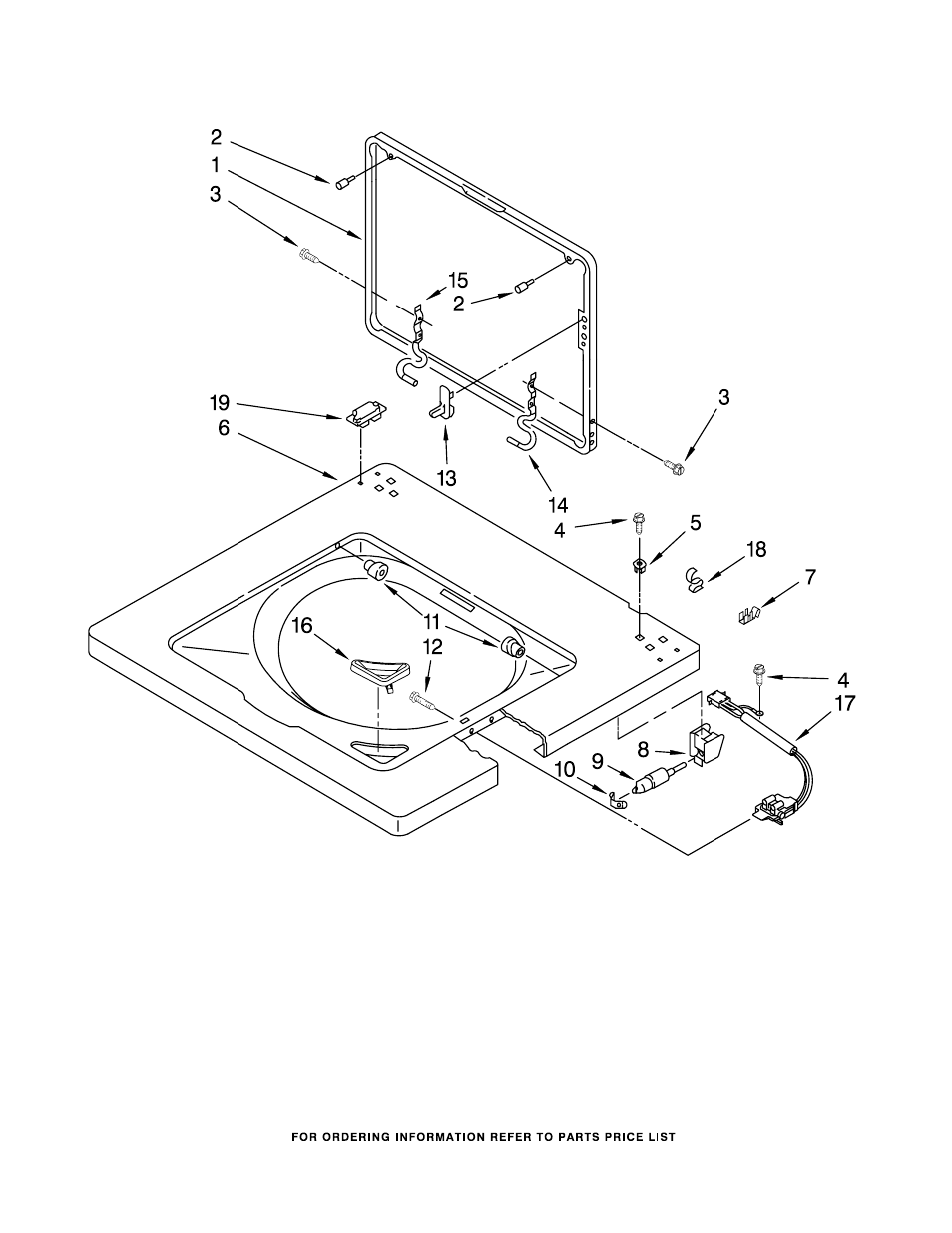 Washer top and lid, Washer top and lid parts | Whirlpool WGT3300SQ0 User Manual | Page 9 / 22