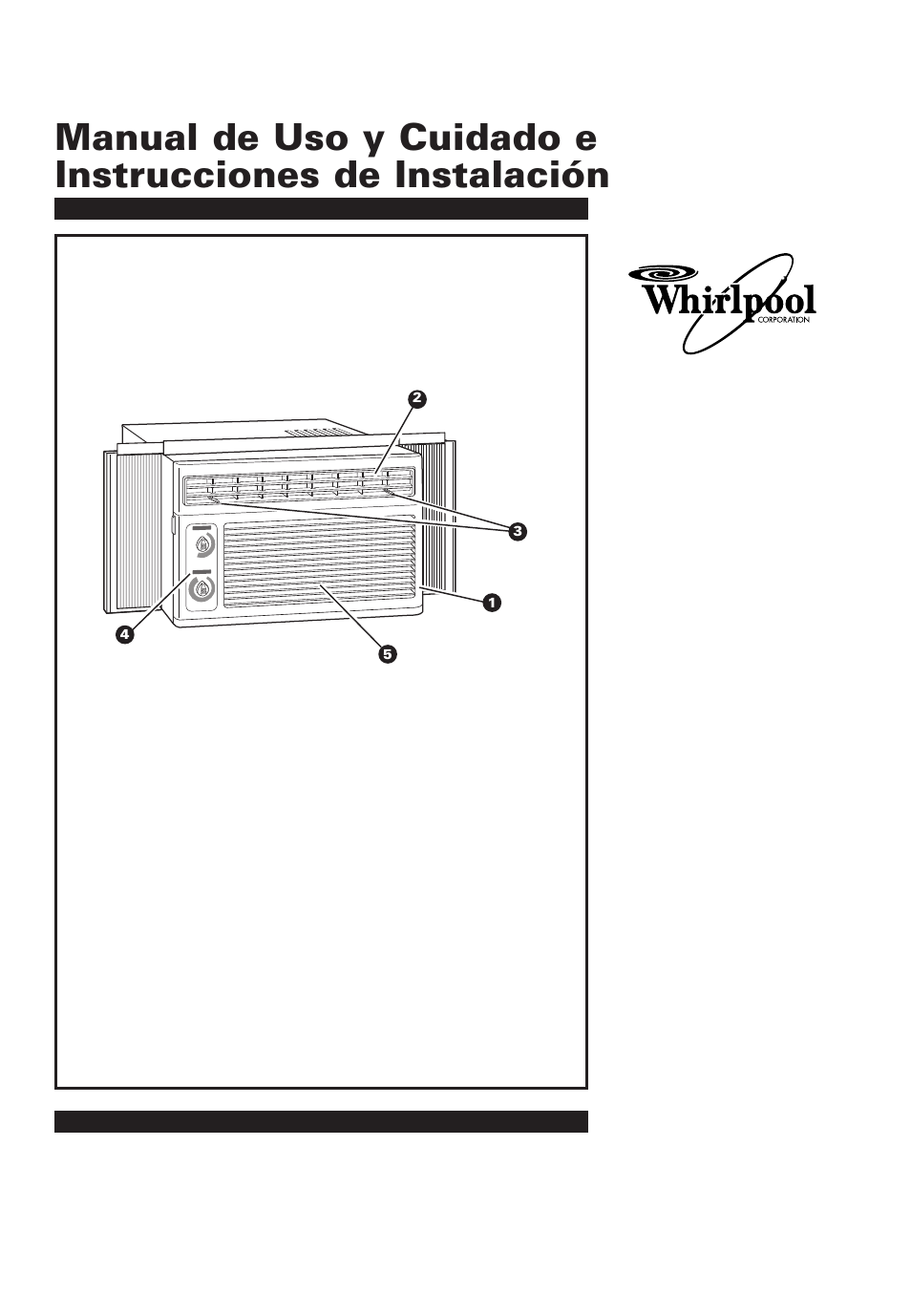 Spanish version (use and care), Acondicionador de aire | Whirlpool ACD052PK0 User Manual | Page 25 / 36