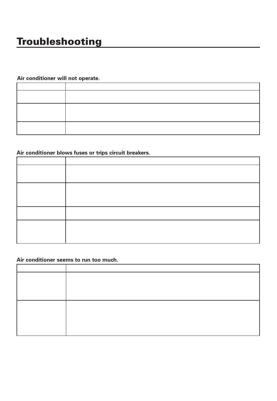 Troubleshooting | Whirlpool ACD052PK0 User Manual | Page 6 / 36