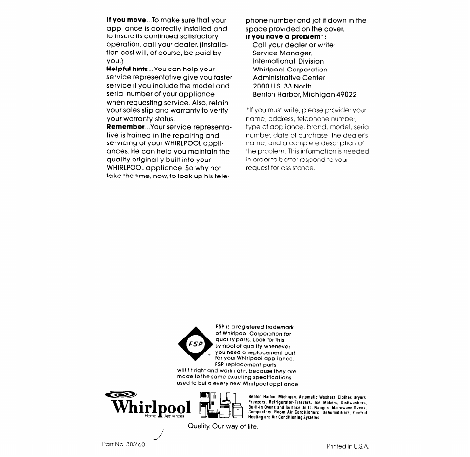 Whirlpool | Whirlpool 3LA5800XK User Manual | Page 12 / 12