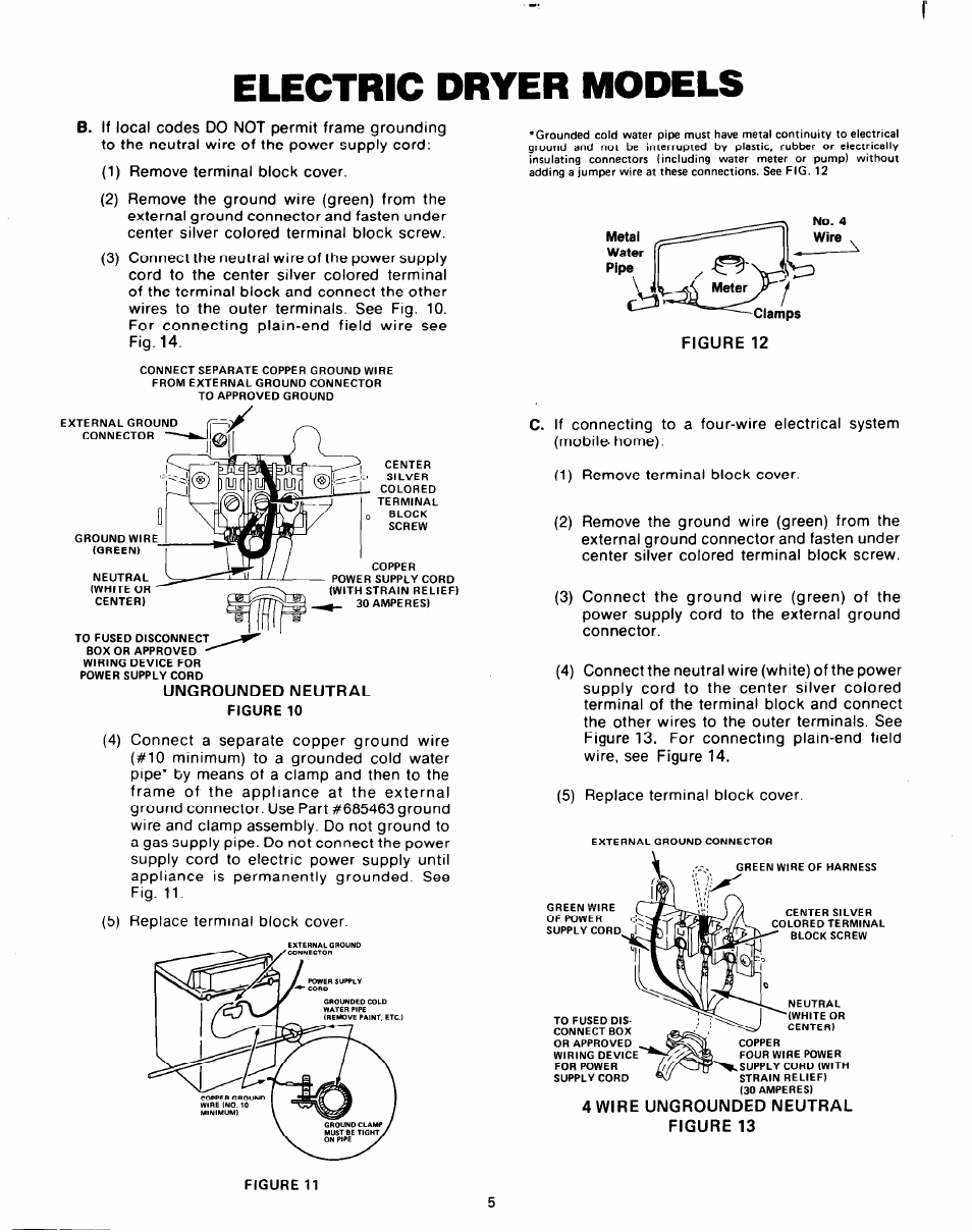 Electric dryer models | Whirlpool Clothes Dryer User Manual | Page 5 / 8