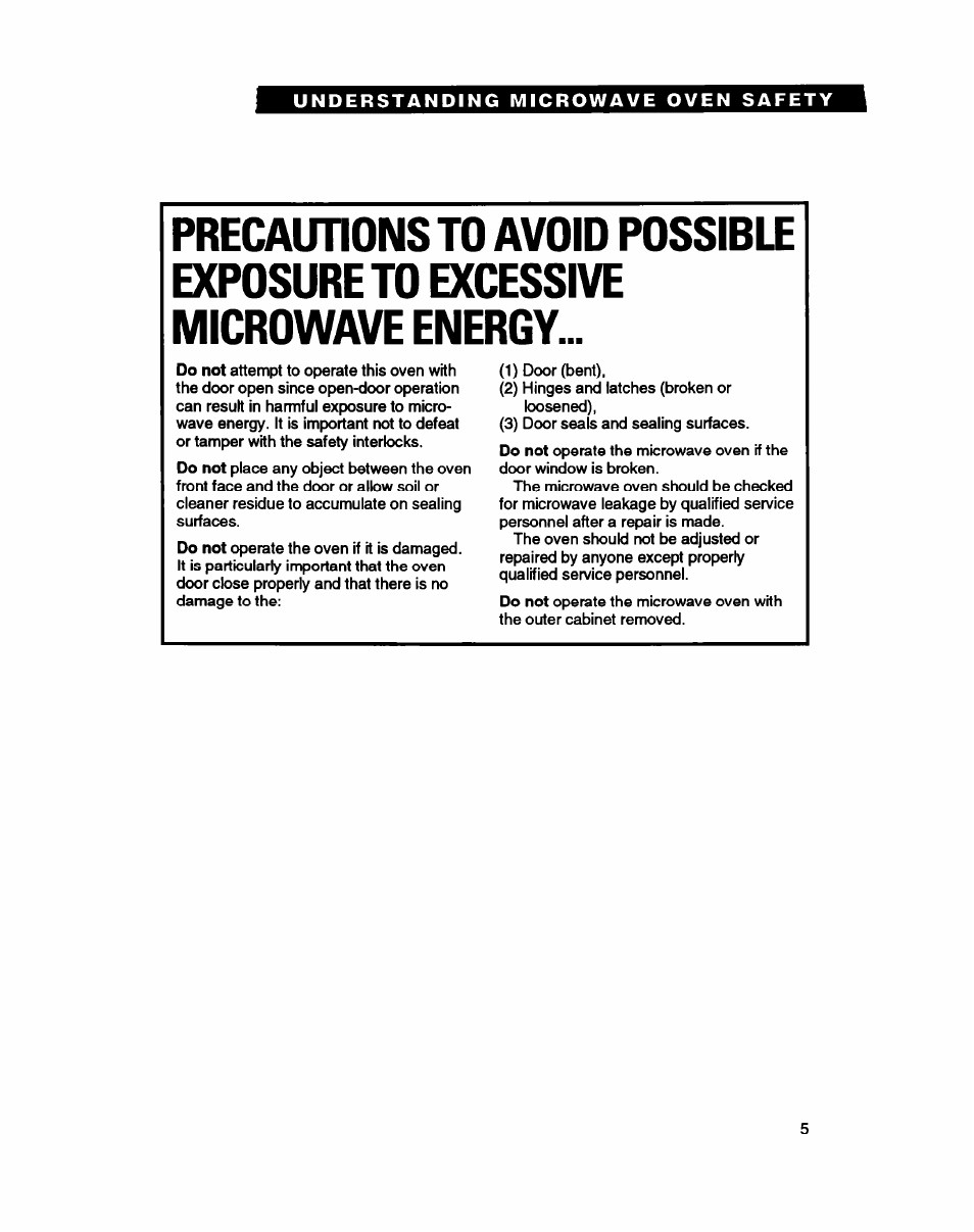 Whirlpool MC8130XA User Manual | Page 5 / 71