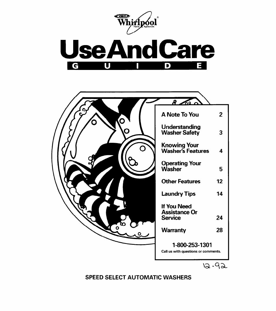 Whirlpool LLC7244AN0 User Manual | 28 pages