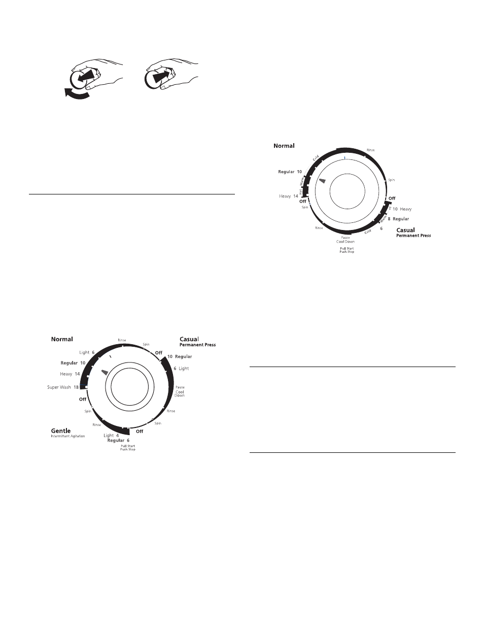 Selecting a cycle and time, Rinse and spin, Drain and spin | Cycle time and temperature options | Whirlpool 3953955A User Manual | Page 7 / 12