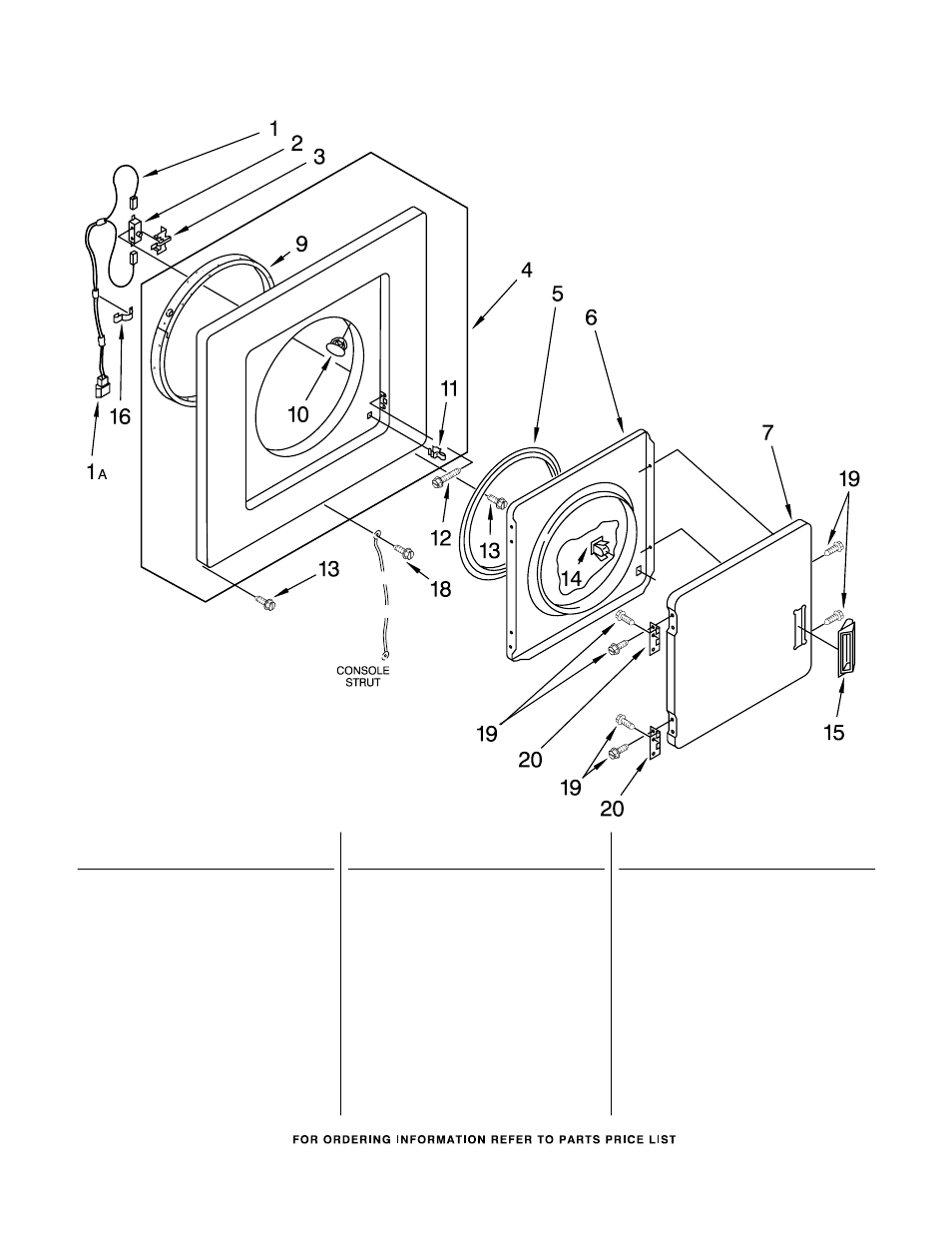 Dryer front panel and door, Dryer front panel and door parts | Whirlpool LTE5243DZ0 User Manual | Page 2 / 18