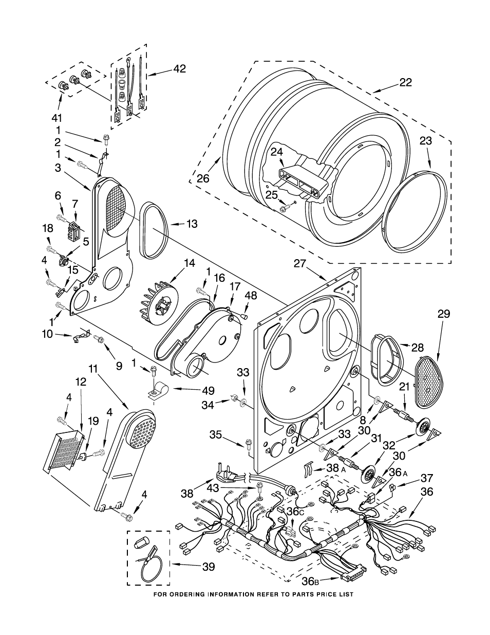 Dryer bulkhead, Dryer bulkhead parts | Whirlpool LTE5243DZ0 User Manual | Page 5 / 18