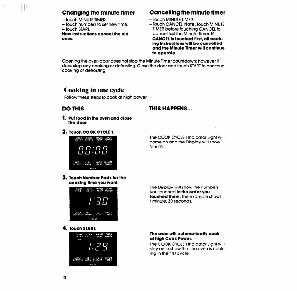 Do this, This happens, Cooking in one cycle | Whirlpool SM988PEP User Manual | Page 10 / 32