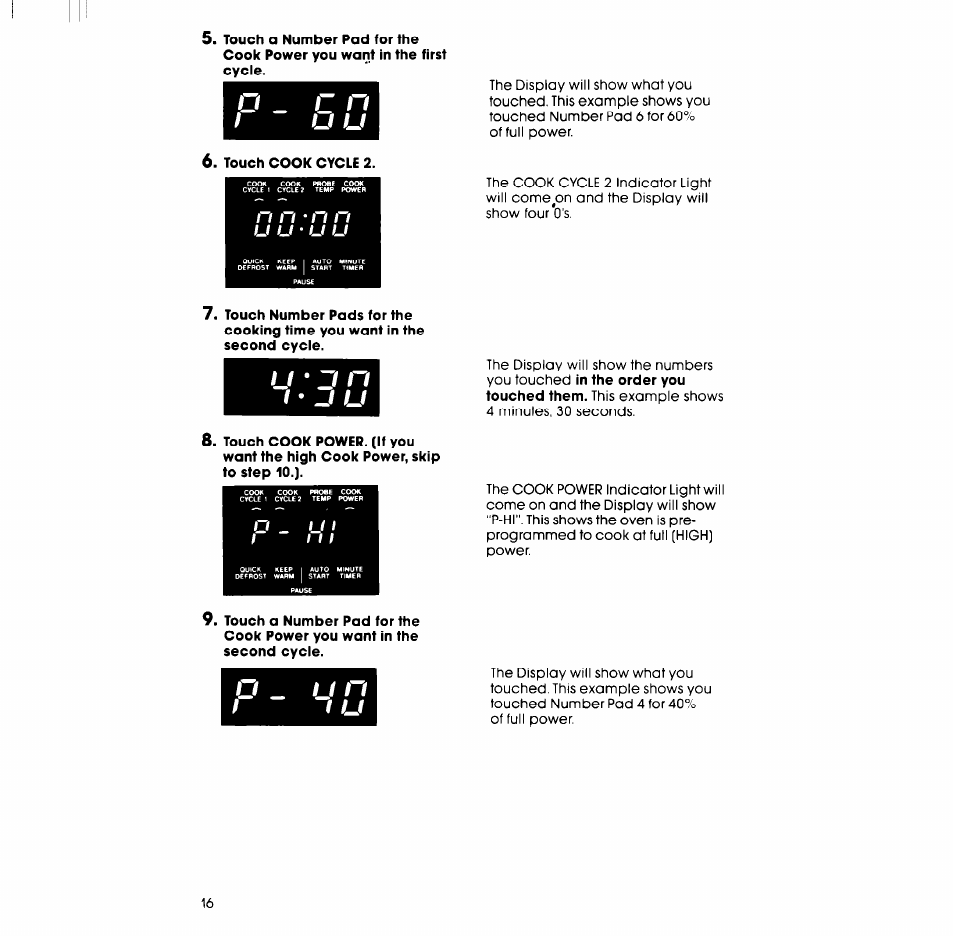 Touch cook cycle 2 | Whirlpool SM988PEP User Manual | Page 16 / 32