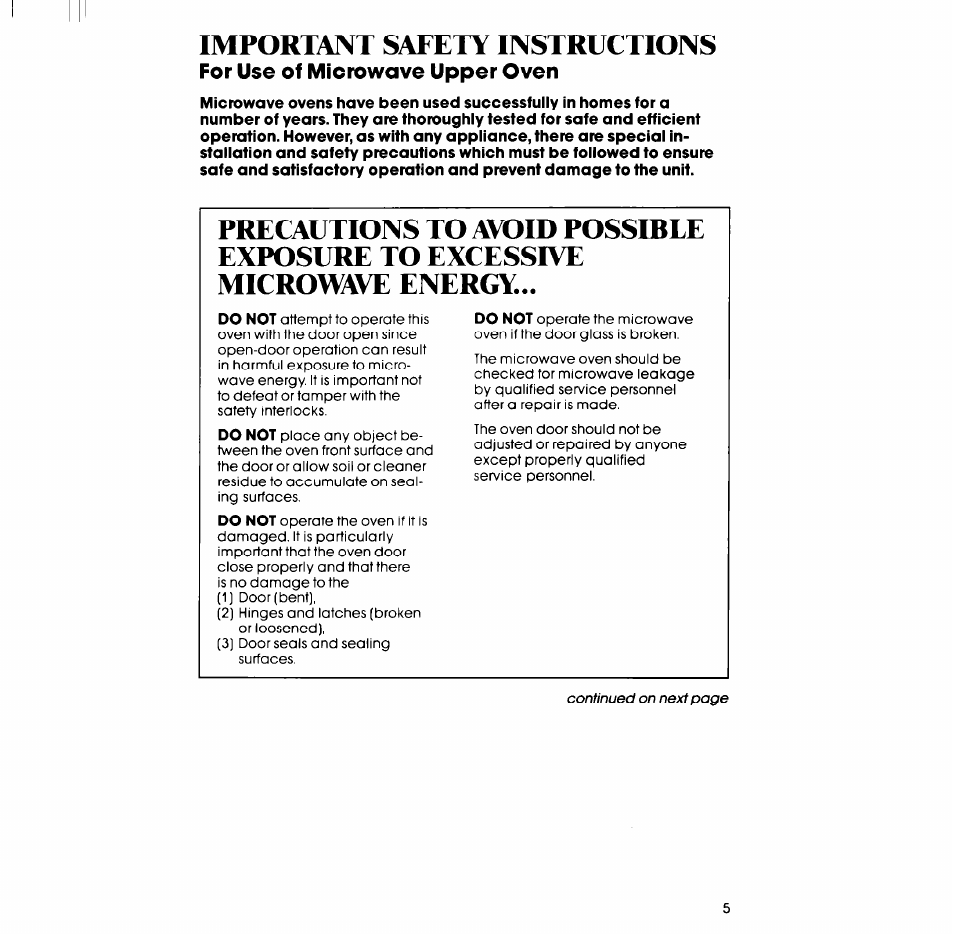 Important safety instructions | Whirlpool SM988PEP User Manual | Page 5 / 32